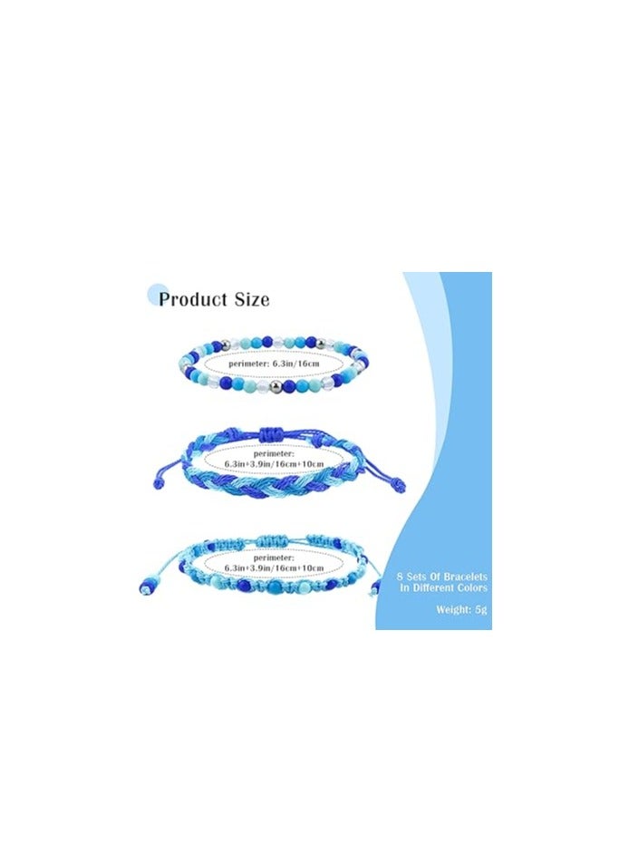 SOLARAE Colorful Braided Stretch Friendship Bracelets Set of 18, Handmade Adjustable Waterproof Bead Woven String Bracelets for Women and Teen Girls, Stackable Elastic Anklets. - Image 2
