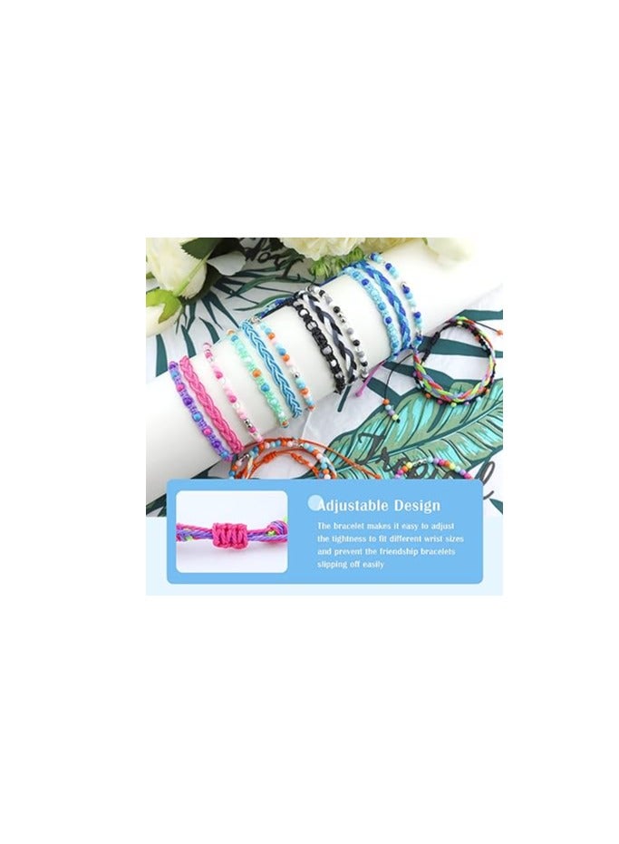 SOLARAE Colorful Braided Stretch Friendship Bracelets Set of 18, Handmade Adjustable Waterproof Bead Woven String Bracelets for Women and Teen Girls, Stackable Elastic Anklets. - Image 5