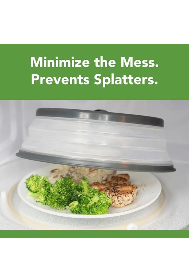 Generic Microwave Splatter Cover for Food, Medium (Charcoal) - Collapsible & Vented Silicone Splatter Guard Lid - Microwave Plate & Dish Cover with Handle - BPA-Free Kitchen Gadget for Meal Prep  - Image 2