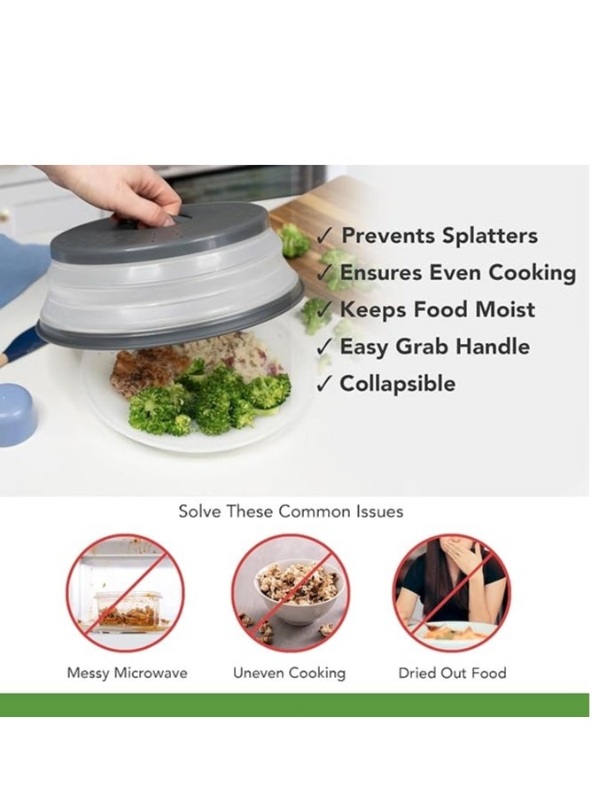 Generic Microwave Splatter Cover for Food, Medium (Charcoal) - Collapsible & Vented Silicone Splatter Guard Lid - Microwave Plate & Dish Cover with Handle - BPA-Free Kitchen Gadget for Meal Prep  - Image 3