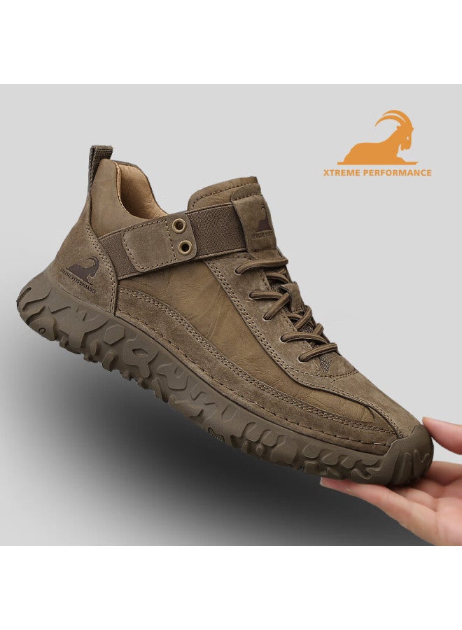 Beck Ram Men's Casual Shoes Spring And Autumn Comfortable Soft Bottom Retro Outdoor Hiking Shoes Men's Sports Shoes Khaki 41 - Image 3