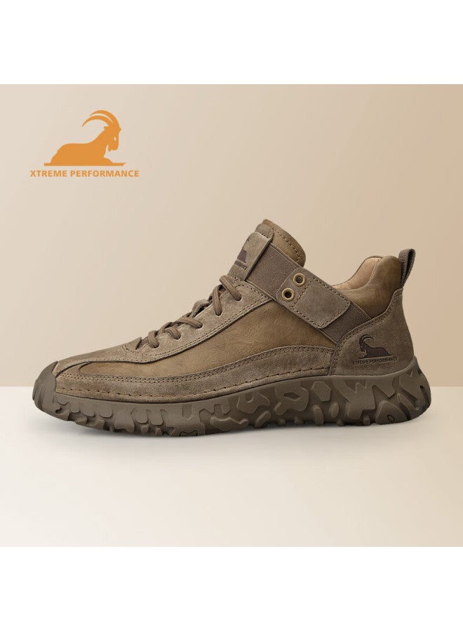 Beck Ram Men's Casual Shoes Spring And Autumn Comfortable Soft Bottom Retro Outdoor Hiking Shoes Men's Sports Shoes Khaki 41 - Image 4