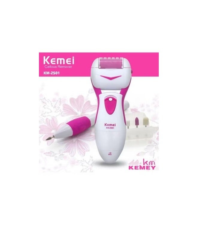 Kemei Device For Removing Calluses And For Foot And Hand Care White* Pink - Image 1