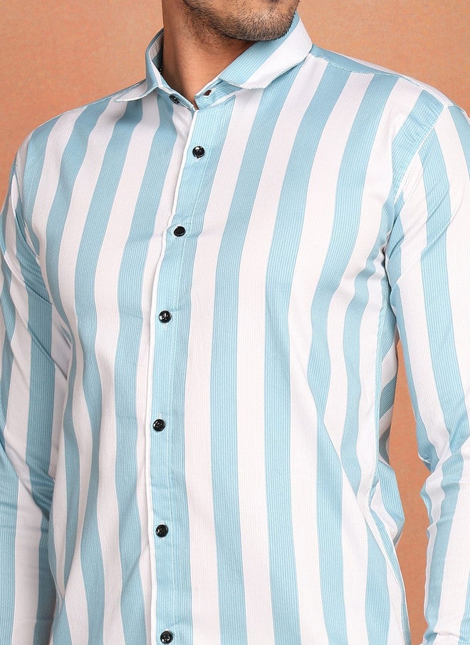 BADLAND Men Relaxed Striped Casual Shirt - Image 5