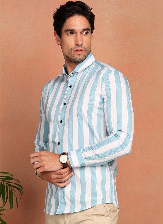 BADLAND Men Relaxed Striped Casual Shirt - Image 2