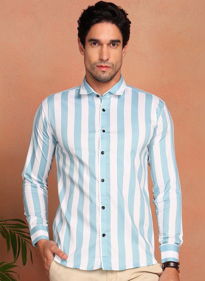 BADLAND Men Relaxed Striped Casual Shirt - Image 1