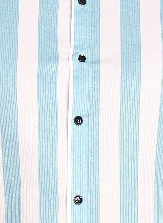 BADLAND Men Relaxed Striped Casual Shirt - Image 4