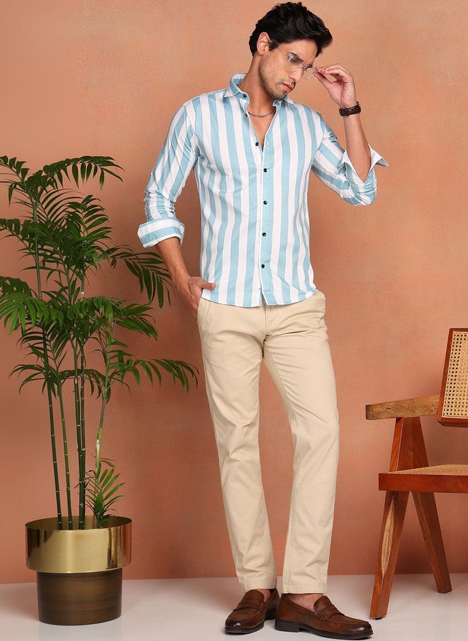 BADLAND Men Relaxed Striped Casual Shirt - Image 3