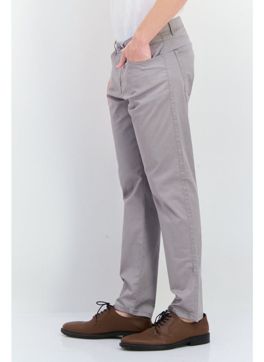 Sorbino - Men Regular Fit Solid Chino Pants, Grey - Image 1