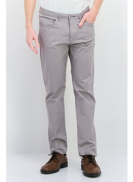 Men Regular Fit Solid Chino Pants, Grey