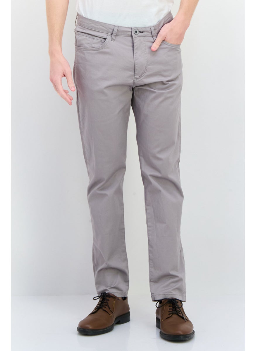 Sorbino - Men Regular Fit Solid Chino Pants, Grey - Image 1