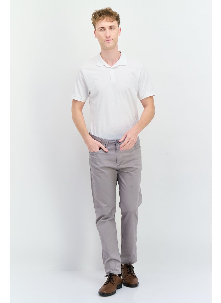Sorbino - Men Regular Fit Solid Chino Pants, Grey - Image 1