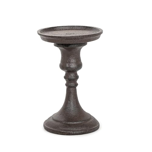 Sungmor Rustic Cast Iron Pillar Candle Holder 59 Tall Vintage Candlestick Holders Table Centerpiece Metal Candle Holder Farmhouse Candle Stand for Fireplace Shelf Home Decor - Image 1