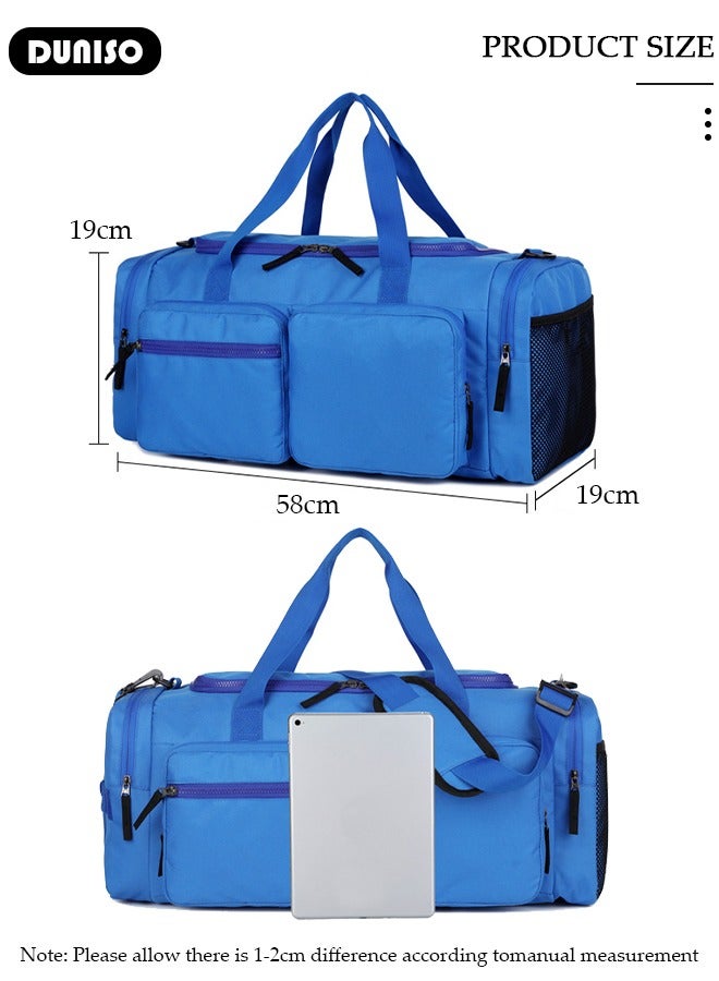 DUNISO Sports Gym Bag with Wet Pocket & Shoes Compartment Weekender Overnight HandBag for Travel Gym Yoga Travel Duffel Bag for Men and Women Lightweight - Image 2
