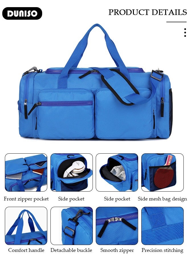 DUNISO Sports Gym Bag with Wet Pocket & Shoes Compartment Weekender Overnight HandBag for Travel Gym Yoga Travel Duffel Bag for Men and Women Lightweight - Image 3