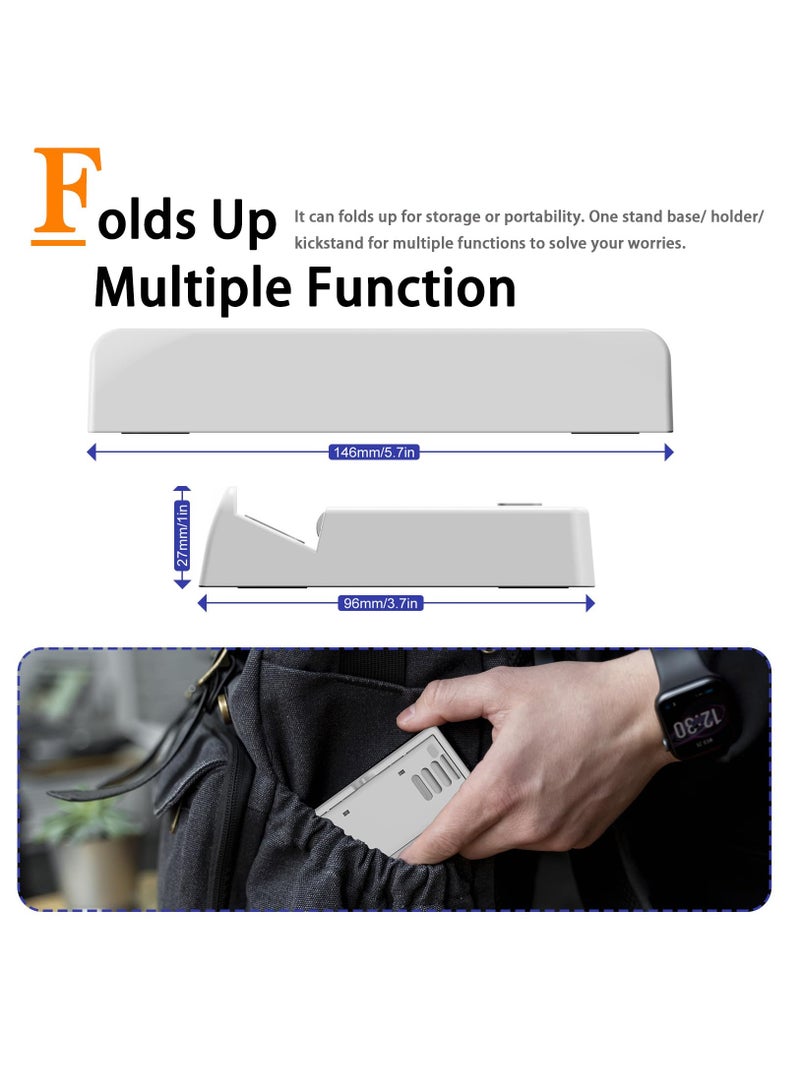 Excefore Compatible for ROG Ally Kickstand, Multi-Angle Adjustable Asus Ally Kickstand with Anti-Slip Pads Foldable&Portable Stand Base/Holder/Kickstand for Asus ROG Ally Handheld 2023 Accessories, White - Image 4