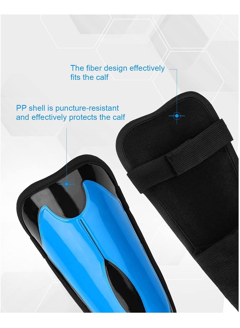 Excefore Shin Guards, Shin Pads Mens for Sports, Football Shin Pads Boys for Height 4’9’’ to 6’2’’, with Adjustable Straps and Ankle Support Football Gifts Size L - Image 2