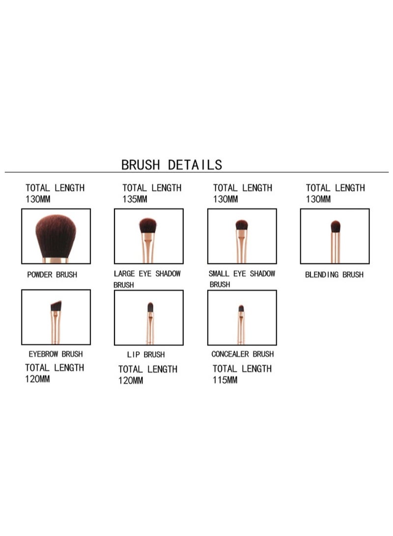 زوريا مجموعة فرش مكياج من زوريا 7 قطع - Image 3