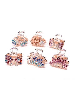 Fodattm 6 Pcs Women Lady Alloy Rhinestone Noslip Mini Hair Claw Small Bang Jaw Clip Hair Clamp Hair Grip Hair Pin (A#)  - Image 1