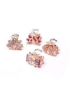 Fodattm 6 Pcs Women Lady Alloy Rhinestone Noslip Mini Hair Claw Small Bang Jaw Clip Hair Clamp Hair Grip Hair Pin (A#)  - Image 3