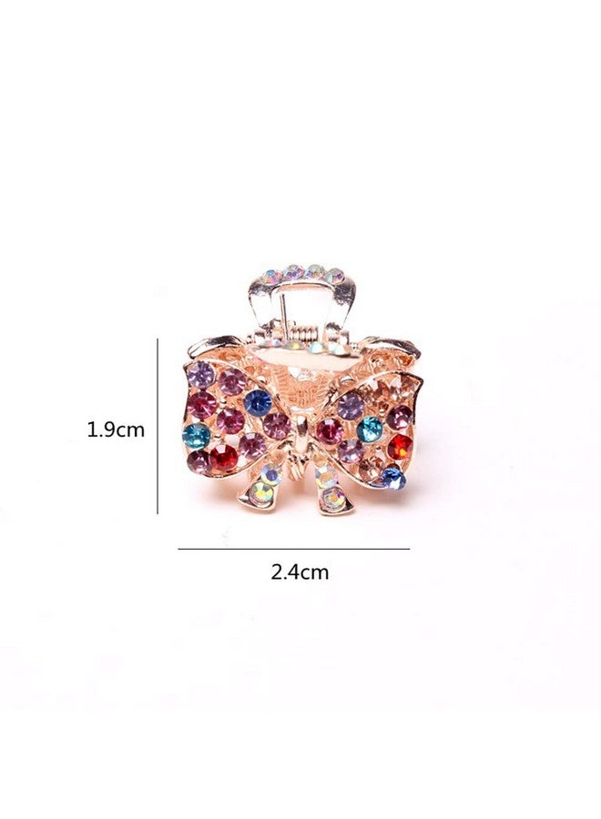 Fodattm 6 Pcs Women Lady Alloy Rhinestone Noslip Mini Hair Claw Small Bang Jaw Clip Hair Clamp Hair Grip Hair Pin (A#) - Image 2