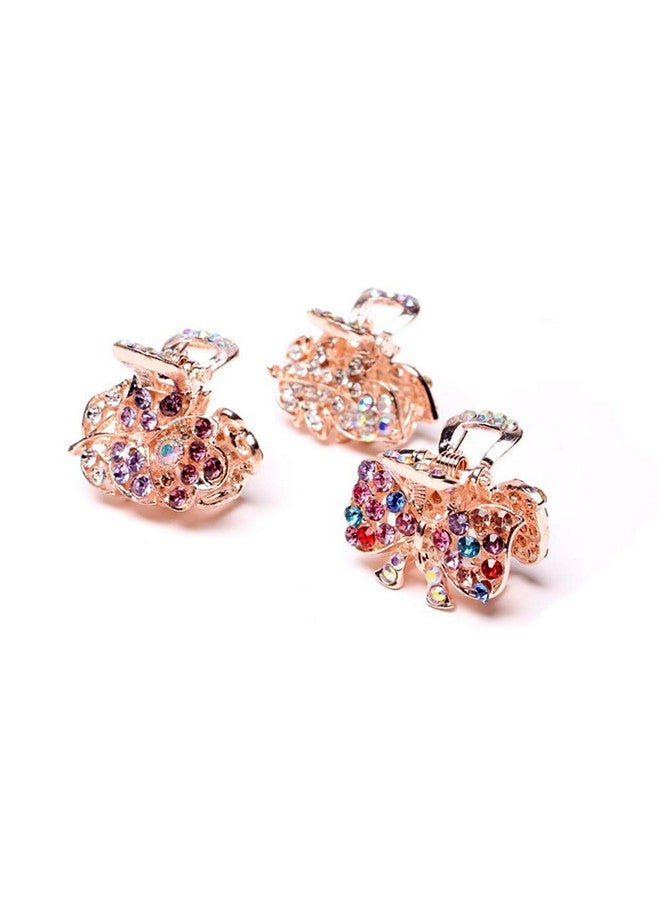 Fodattm 6 Pcs Women Lady Alloy Rhinestone Noslip Mini Hair Claw Small Bang Jaw Clip Hair Clamp Hair Grip Hair Pin (A#) - Image 4