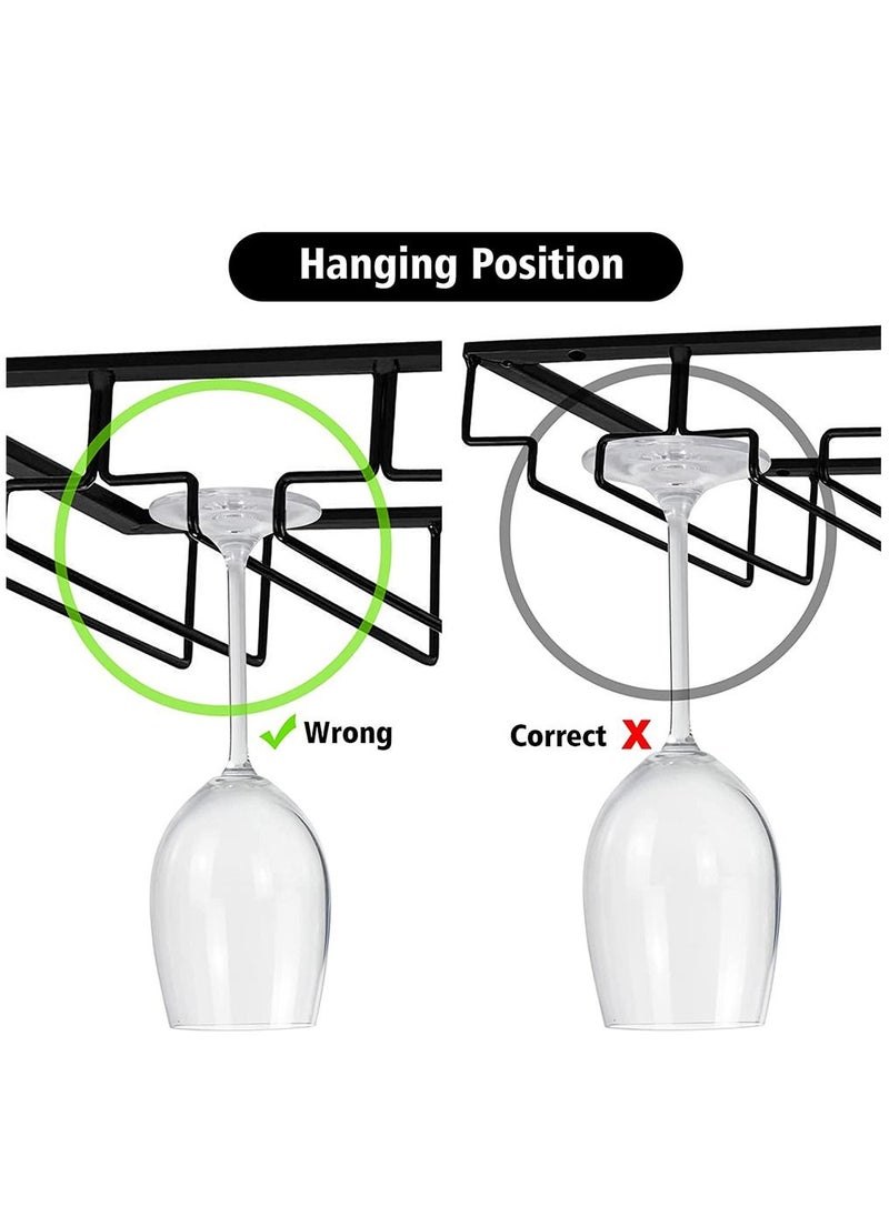 HomarKet Metal Hanging Wine Glass Rack Under Cabinet  - Image 4