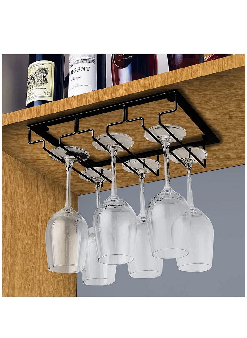 HomarKet Metal Hanging Wine Glass Rack Under Cabinet  - Image 1
