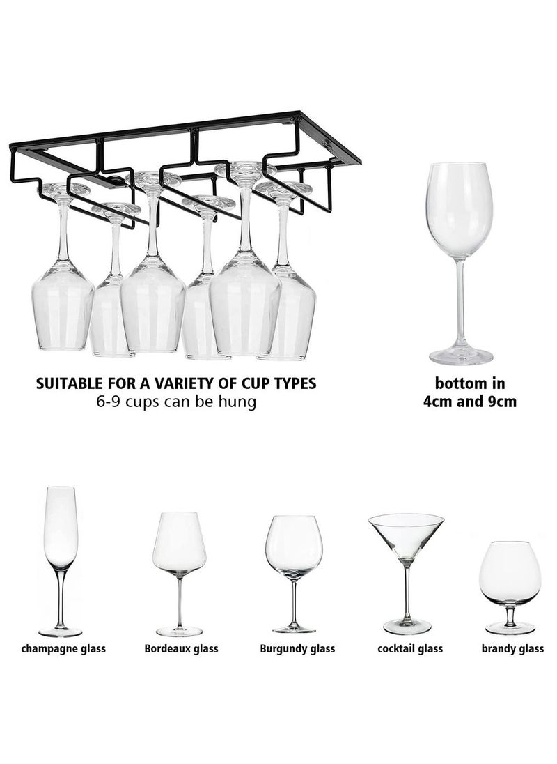 HomarKet Metal Hanging Wine Glass Rack Under Cabinet  - Image 5