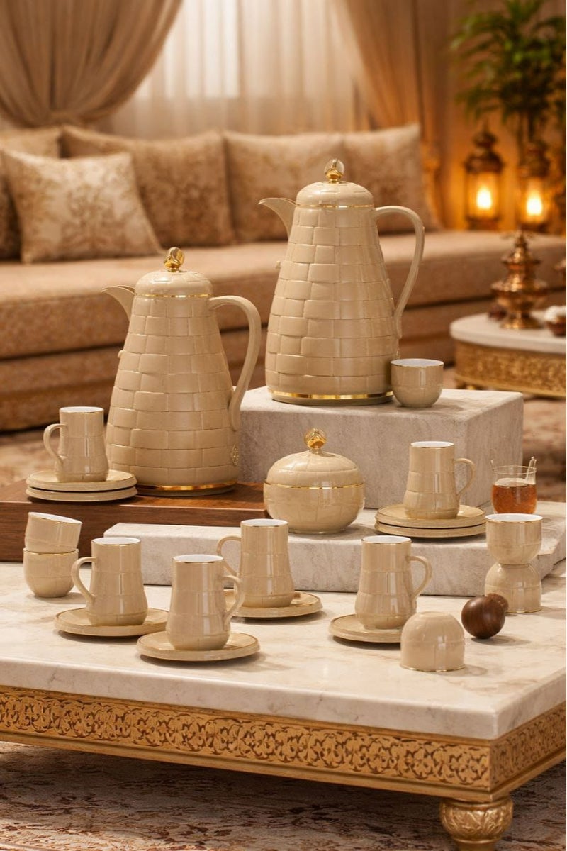 رادین طقم تقديم شاي وقهوة مع قارورات حرارية | داخل زجاجي | احتفاظ بالحرارة | طقم تقديم أنيق - Image 1