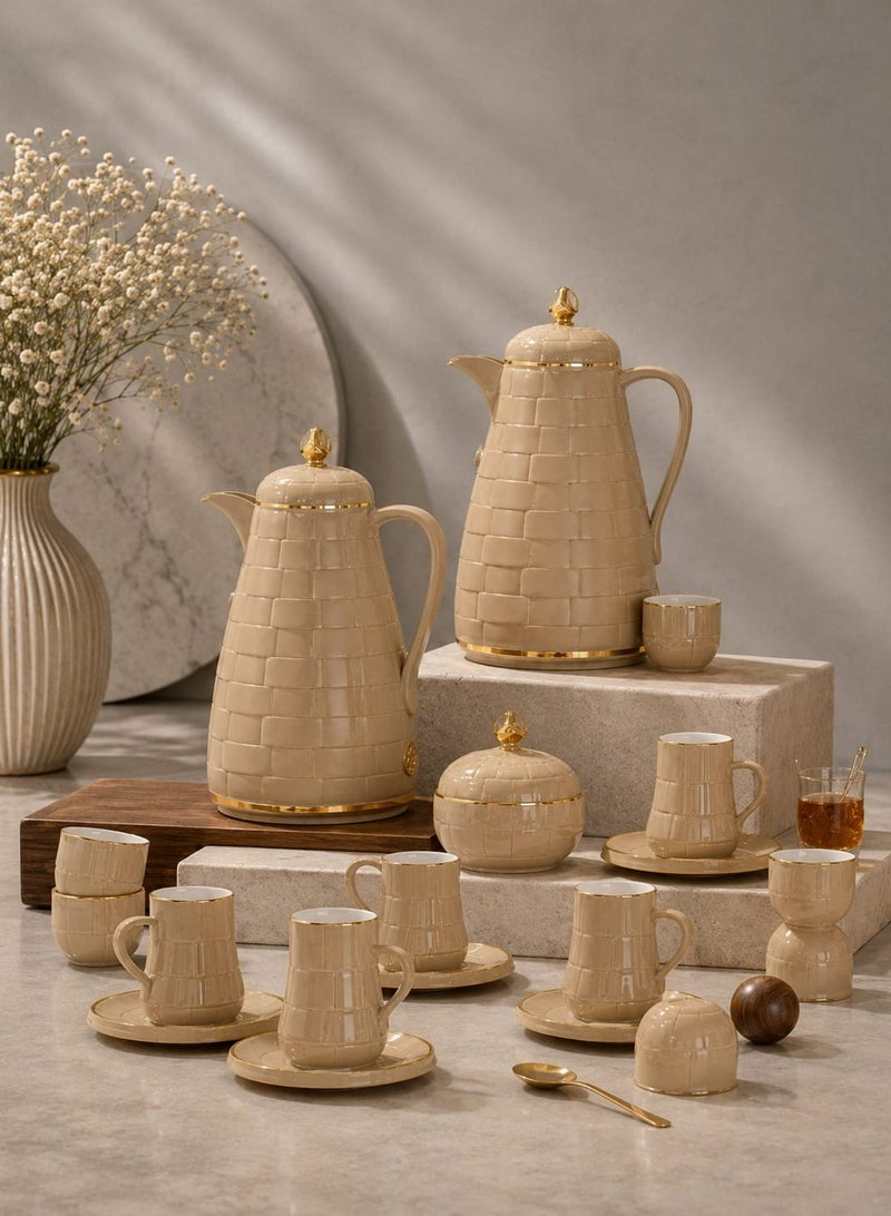 Radin Tea & Coffee Serving Set With Thermos Flasks | Glass Inner | Heat Retention | Elegant Serving Set - Image 1