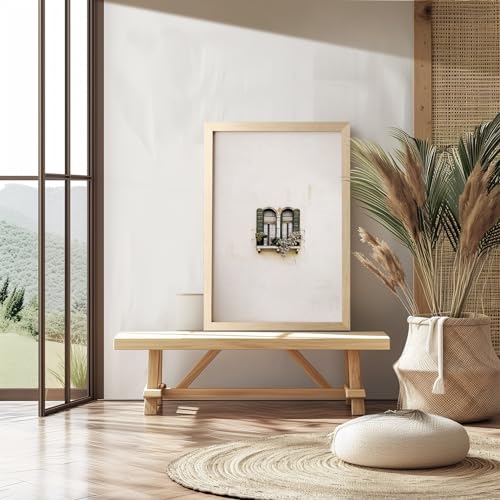 Yaetm Oak Wood 16x24 Frame Set of 3, Wide Molding, Natural Solid Wood Picture Frame 16x24 with Plexiglass for Wall Mount (3 pack, Oak) - Image 5
