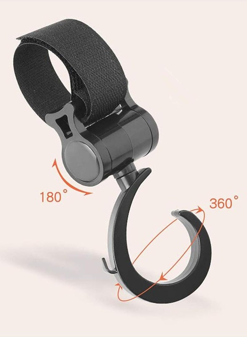 Mr. Penda 6 Pack Baby Stroller Hooks for Hanging Diaper Bags Mommy Bag and Convenient Stroller Accessories Organizer Hook Clips (black) - Image 2