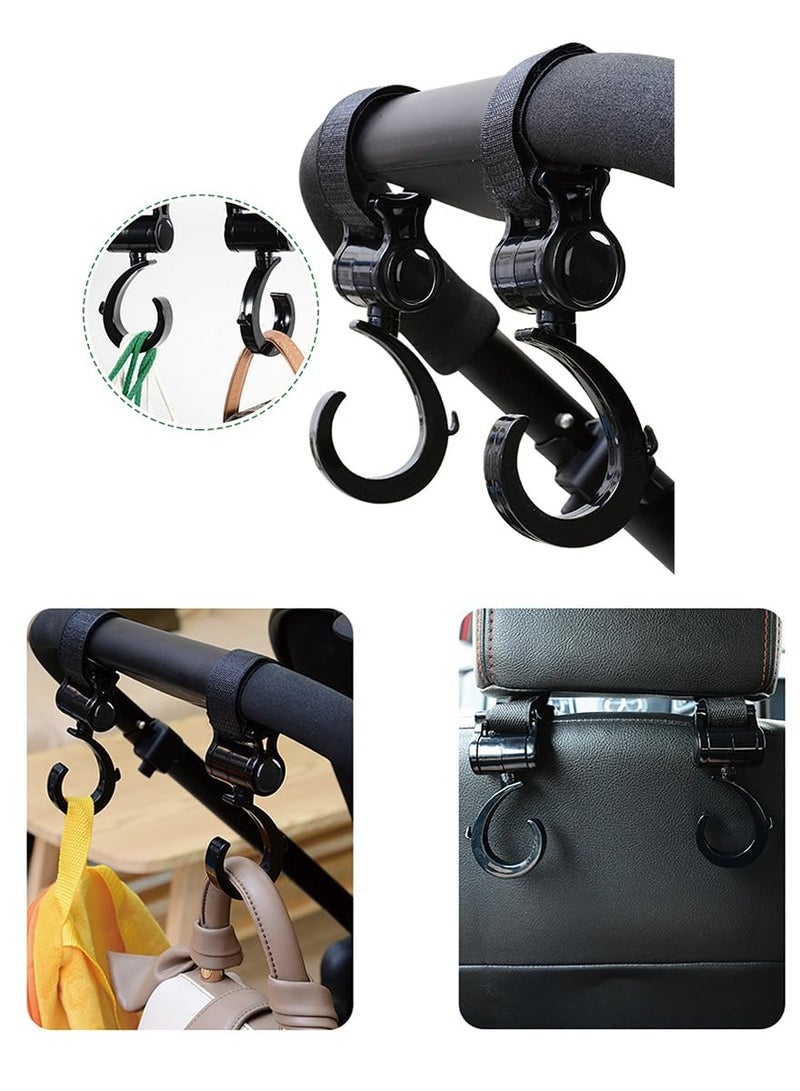 Mr. Penda 6 Pack Baby Stroller Hooks for Hanging Diaper Bags Mommy Bag and Convenient Stroller Accessories Organizer Hook Clips (black) - Image 5