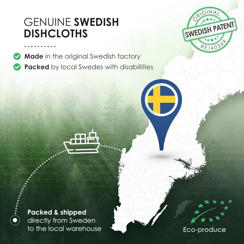 سوبر سكاندي حزمة من 10 مناديل مائدة سويدية من SUPERSCANDI للمطبخ - مناديل ورقية قابلة للتحلل البيولوجي والتسميد بنسبة 100%، قابلة لإعادة الاستخدام، آمنة للطعام وخالية من البلاستيك، لون أبيض - Image 5