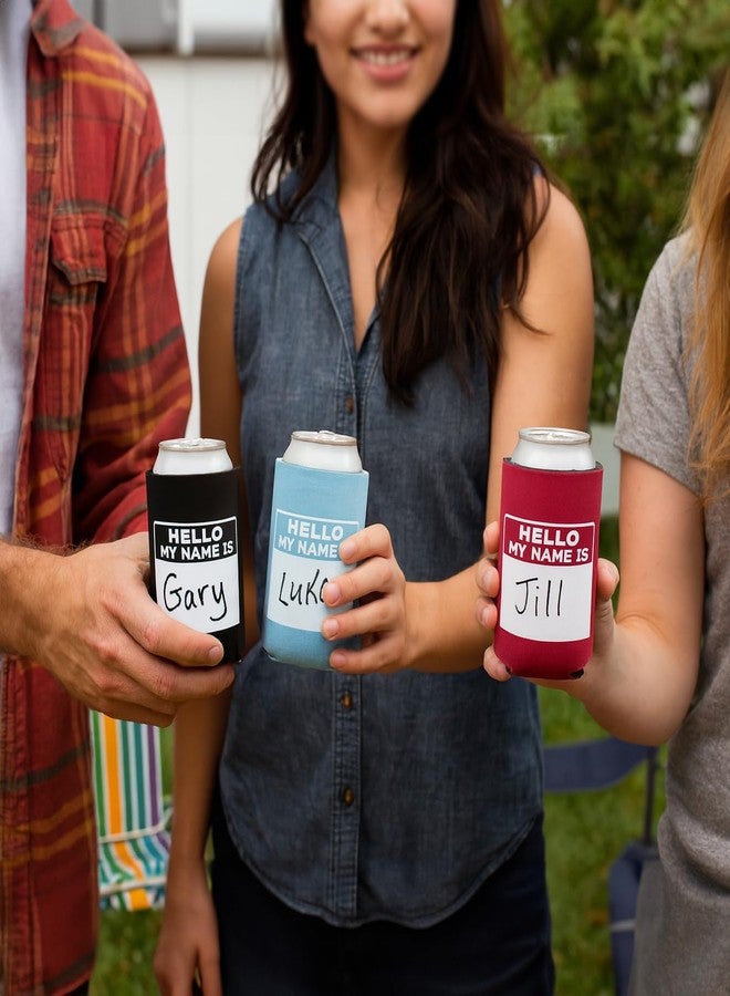 ThisWear Can Beverage Coolers Writable Hello My Name Is Name Tag Set 24-Pack Can Drink Thermocoolers Party Pack and Marker - Image 5