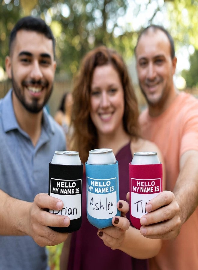 ThisWear Can Beverage Coolers Writable Hello My Name Is Name Tag Set 24-Pack Can Drink Thermocoolers Party Pack and Marker - Image 4