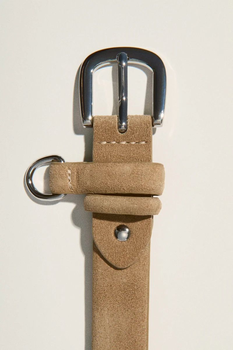 Split leather belt
