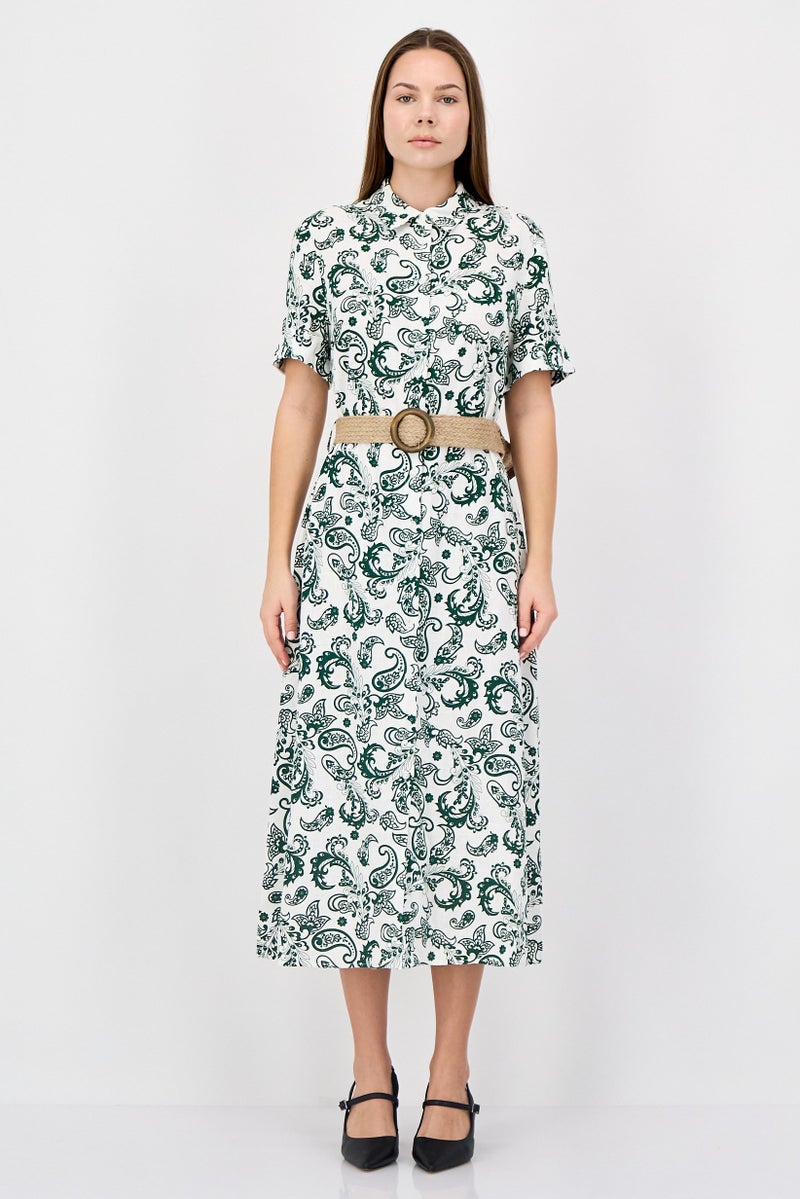 bebe Women Floral Print Midi Dress, Multicolor - Image 1