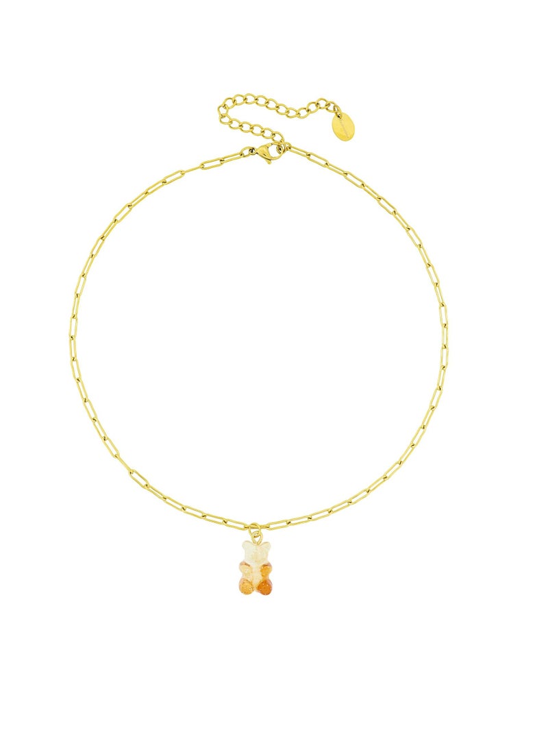 Fashionbox Bella Gummy Bear Necklace Honey/Gold Plated