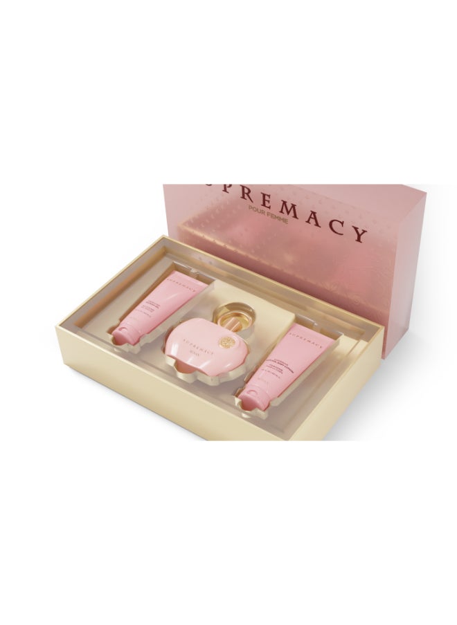 Afnan Gift Set Supremacy Pink Eau De Parfum, 100 Ml + Shower Gel 100 Ml + Body Lotion 100 Ml, Perfume Gift Set For Women  - Image 2