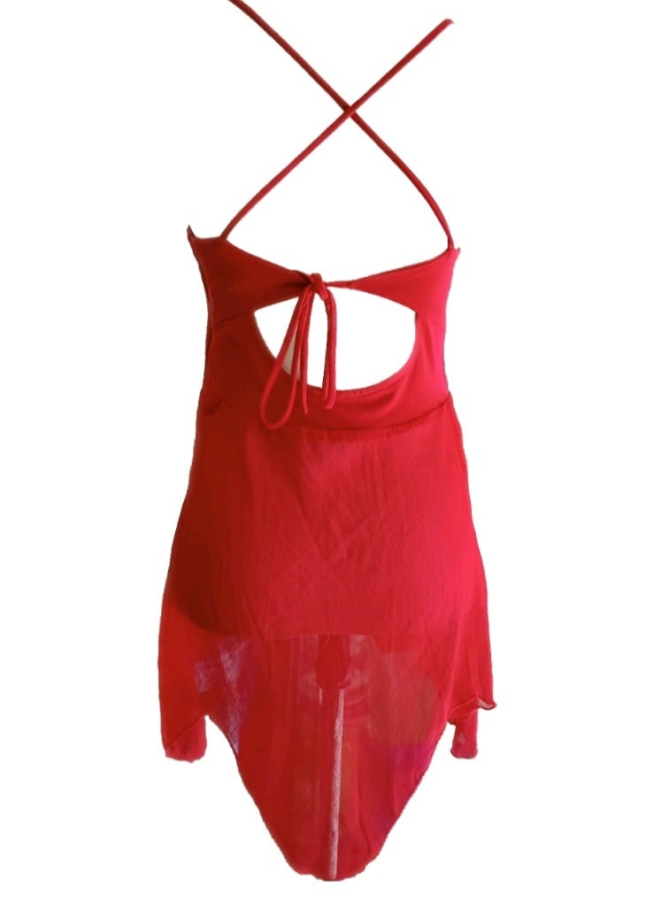 Women low high strap sequin party top lycra with chiffon - Image 2