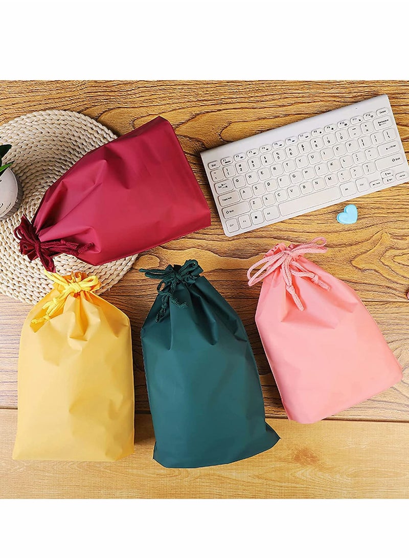 Excefore Travel Storage Bags,  12 Pcs Portable Luggage Bags, Reusable Saving Space Drawstring Seal Clothes Shoe Storage Bags, Waterproof Luggage Storage Pouch Wardrobe Storage Bags(6Color, 21x29cm）  - Image 2