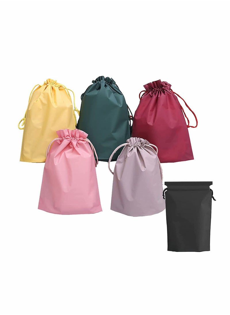 Excefore Travel Storage Bags,  12 Pcs Portable Luggage Bags, Reusable Saving Space Drawstring Seal Clothes Shoe Storage Bags, Waterproof Luggage Storage Pouch Wardrobe Storage Bags(6Color, 21x29cm）  - Image 1