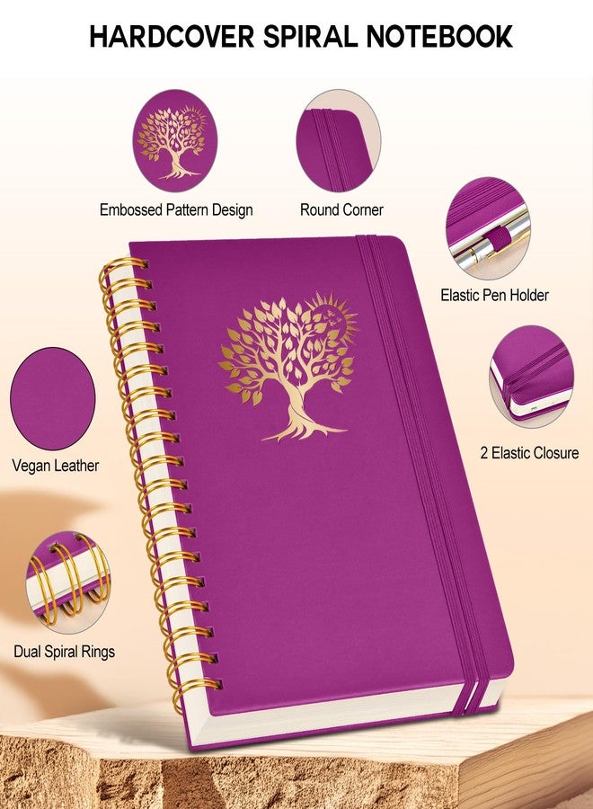 PERCUN Large Spiral Notebook Journal for Women Men - 300 Numbered Lined Pages, College Ruled, A4 Hardcover Spiral Bound Notebook for School, Work, Note Taking, Writing, Leather Spiral Journal 8.5"x11" - Image 3
