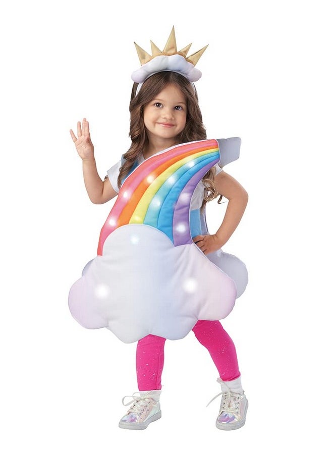 Seasons Toddler Light Up Rainbow Pretend Costume Cloud 7 Colors Rainbow Outfits With Sun Headpiece  - Image 1