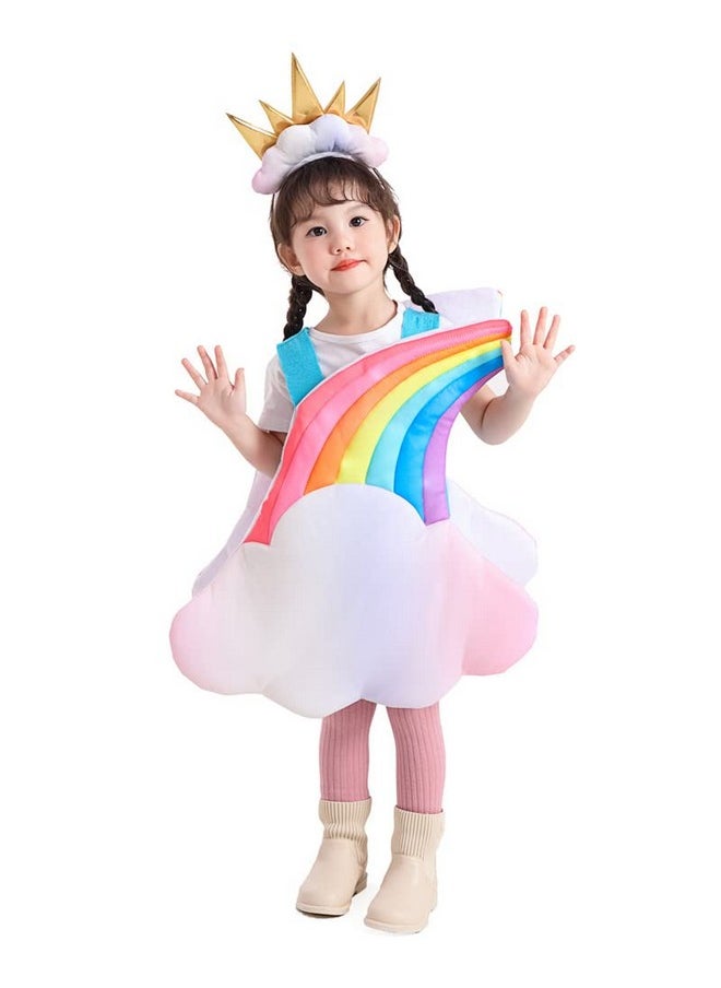 Seasons Toddler Light Up Rainbow Pretend Costume Cloud 7 Colors Rainbow Outfits With Sun Headpiece  - Image 3