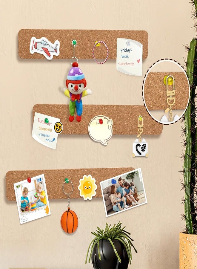 Generic Cork Board Strips, 3 Pack Cork Strips for Walls 15x2 Inch Small Cork Boards for Walls Self Adhesive with 50 Push Pins  - Image 3