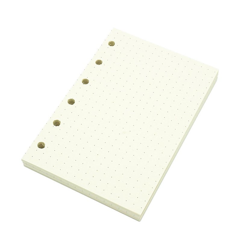Harphia 6 Holes Binder Planner Refill with 4 Basic Designs, A7 Notebook Refill, 100gsm, Dot, Grid, Line, Blank Paper,4.84 x 3.23'', 80 sheets/160 Pages, Harphia - Image 1