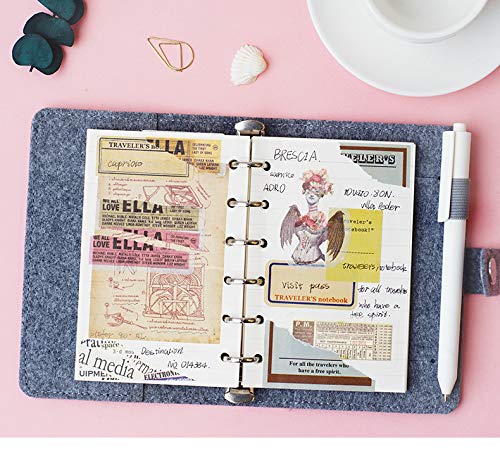 Harphia 6 Holes Binder Planner Refill with 4 Basic Designs, A7 Notebook Refill, 100gsm, Dot, Grid, Line, Blank Paper,4.84 x 3.23'', 80 sheets/160 Pages, Harphia - Image 4